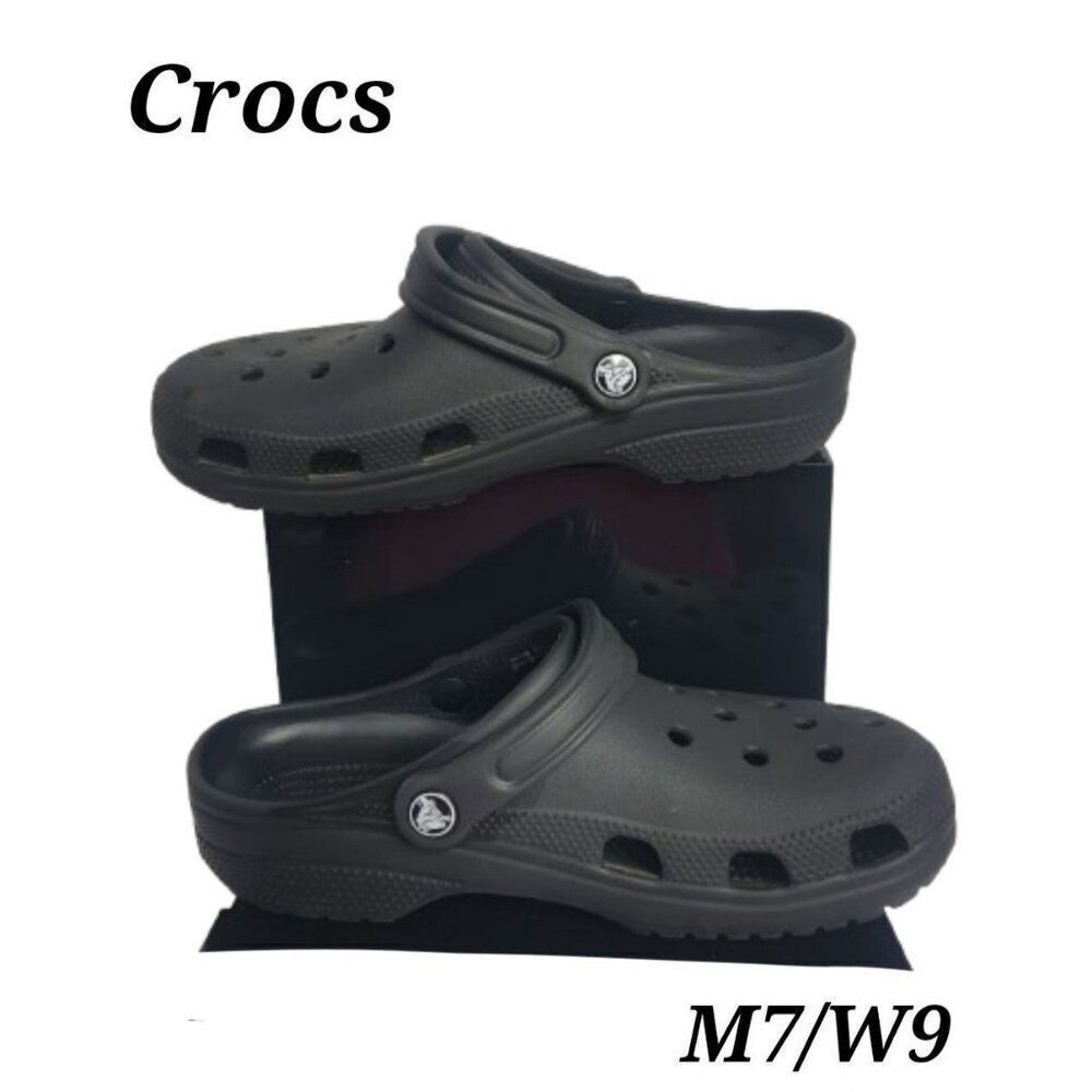 Crocs Classic Unisex Clog Shoes Black M7/W9